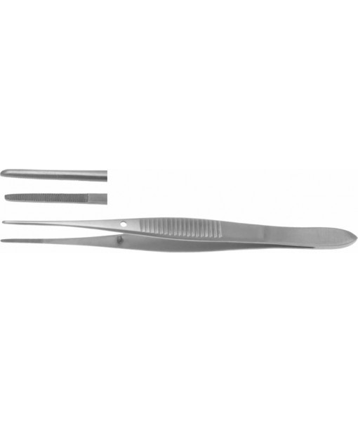 ELCON IRIS DISSECTING FORCEPS 100MM, STRAIGHT, WIDTH 1,0MM, WITH GUIDE PIN