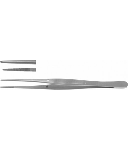 ELCON SEMKEN DISSECTING FORCEPS 125MM, STRAIGHT, WIDTH 1,1MM, WITH GUIDE PIN