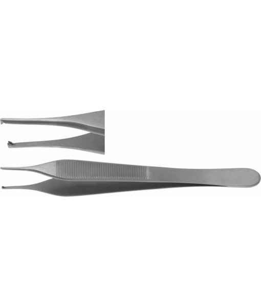 ELCON ADSON TISSUE FORCEPS 150MM, STRAIGHT, 1x2 TEETH, WIDTH 1,4MM