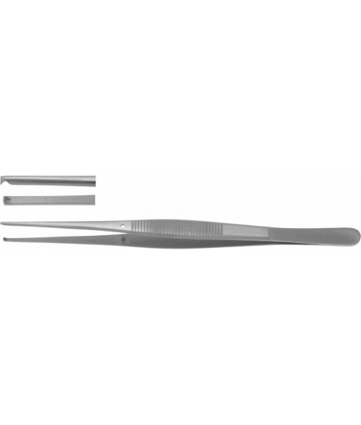 ELCON SEMKEN TISSUE FORCEPS 150MM, STRAIGHT, 1x2 TEETH, WIDTH 1,8MM, WITH GUIDE PIN