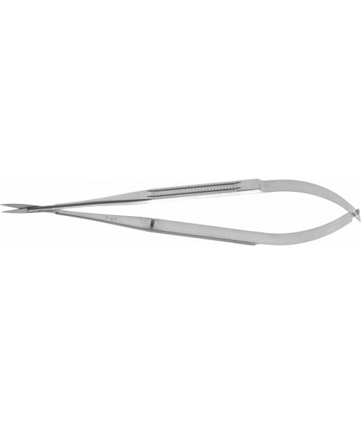 ELCON MICRO SCISSORS 180MM STRAIGHT, POINTED, FLAT HANDLE, CUTTING EDGE 14MM TURNED END St