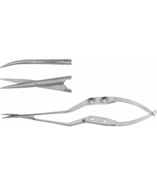 ELCON YASARGIL MICRO DISSECTION SHEARS 200MM, CURVED, STUMP, BAYONET, HOLE HANDLE St
