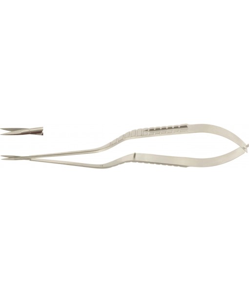 ELCON YASARGIL MICRO SCISSORS 225MM, STRAIGHT, POINTED, CUTTING EDGE TOOTHED, BAYONET, HOLE HANDLE St