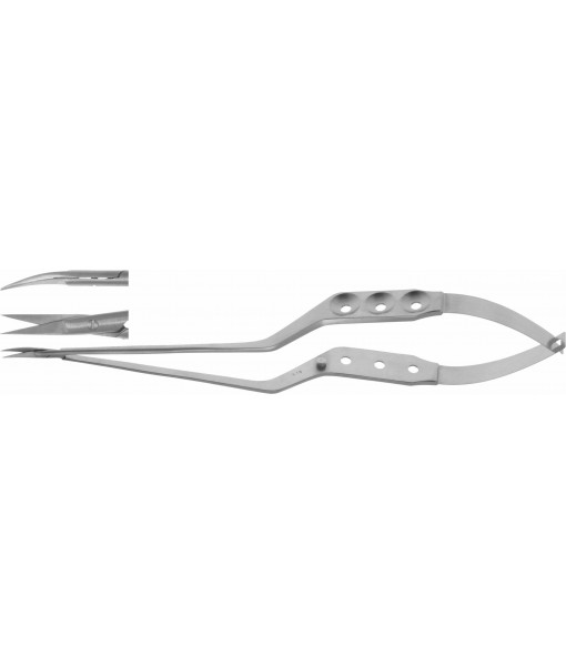 ELCON YASARGIL MICRO SCISSORS 225MM, CURVED, POINTED, BAYONET, HOLE HANDLE St