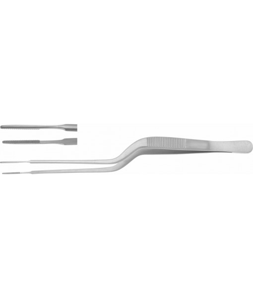 ELCON GERALD DISSECTING FORCEPS 180MM, BAYONET-SHAPED, WORKING LENGTH