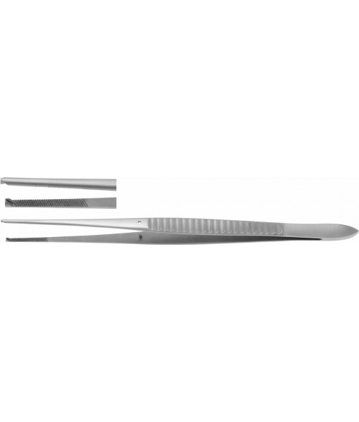 ELCON WAUGH TISSUE FORCEPS 200MM, STRAIGHT, 1x2 TEETH