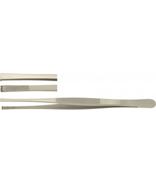 ELCON STILLE BARRAYA TISSUE FORCEPS 180MM, STRAIGHT, 3x4 TEETH