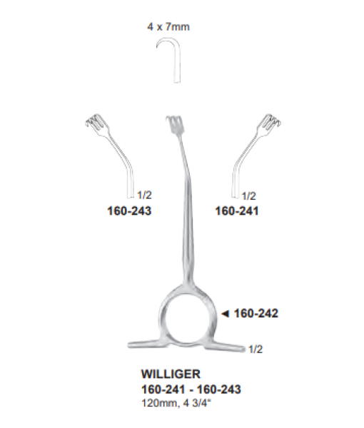 ELCON WILLIGER RETRACTOR 12CM 3 SH.PR.CVD.RGHT