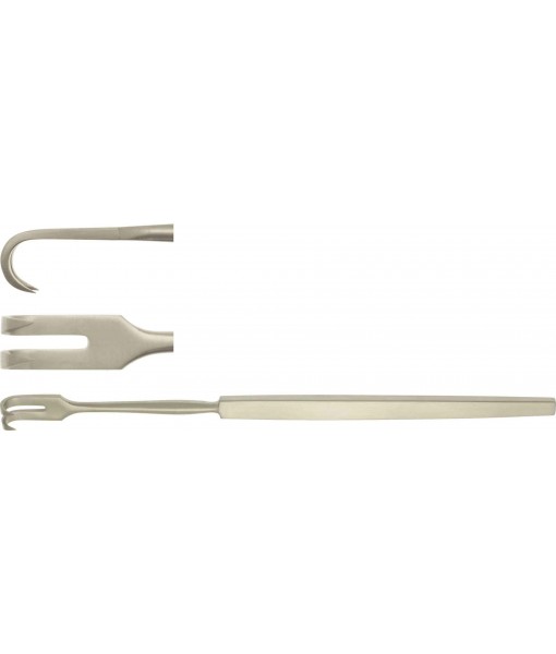 ELCON RETRACTOR 160MM, LARGE CURVE 2 PRONG, SHARP
