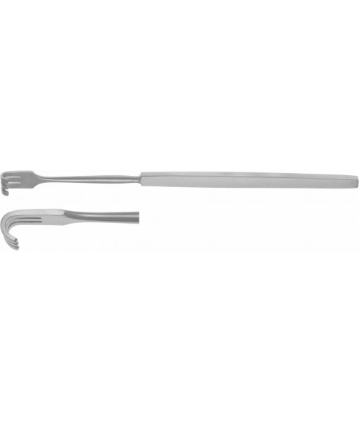 ELCON RETRACTOR 160MM, SMALL CURVE 3 PRONG, BLUNT