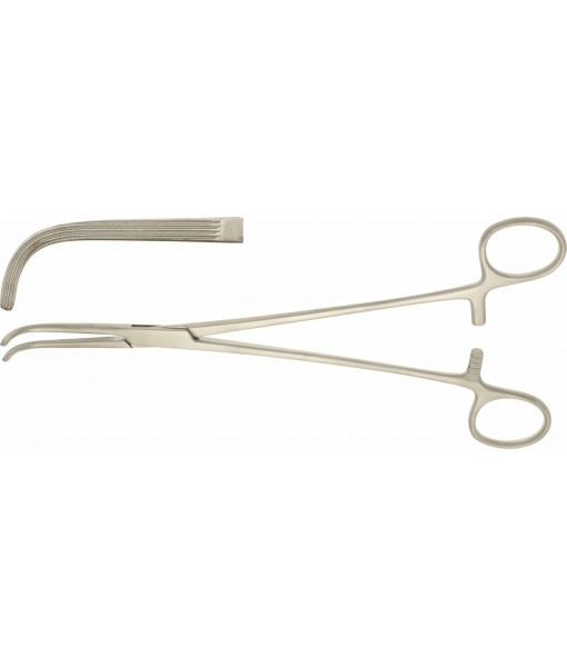 ELCON LAHEY DISSECTING FORCEPS 225MM CURVED LONGITUDINAL SERRATED
