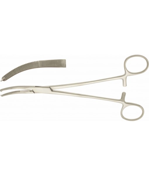 ELCON MIKULICZ PERITONEUM FORCEPS 205MM CURVED 1x2 TEETH