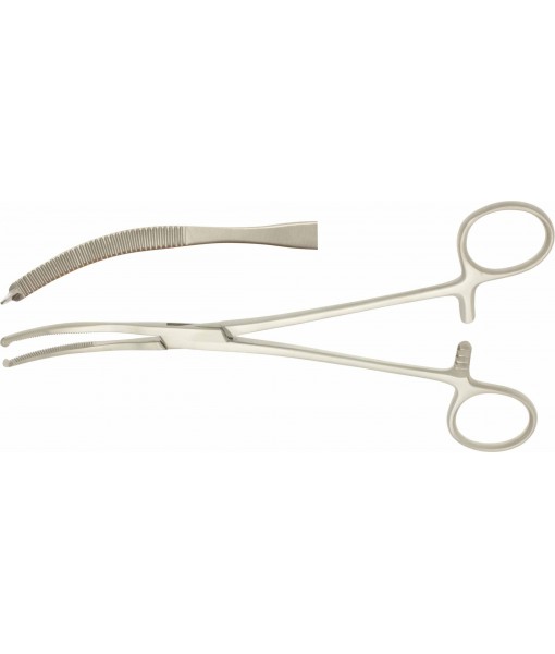 ELCON MIKULICZ PERITONEUM FORCEPS 200MM CURVED 1x2 TEETH