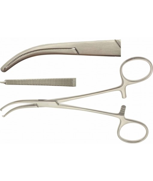 ELCON DANDY ARTERY FORCEPS 145MM CURVED SIDEWARDS, 1x2 TEETH