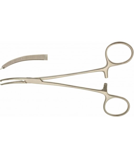 ELCON HALSTED MOSQUITO ARTERY FORCEPS 140MM CURVED, 1x2 TEETH