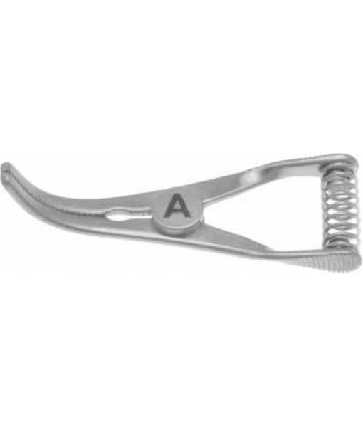 ELCON TITAN ATRAUM. BULLDOG CLAMP STRONG CURVED, TOTAL LENGTH 30MM, JAWS 9MM FOR ARTERIES