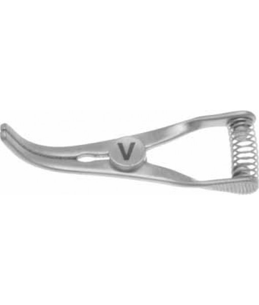 ELCON TITAN ATRAUM. BULLDOG CLAMP STRONG CURVED, TOTAL LENGTH 30MM, JAWS 9MM FOR VENES