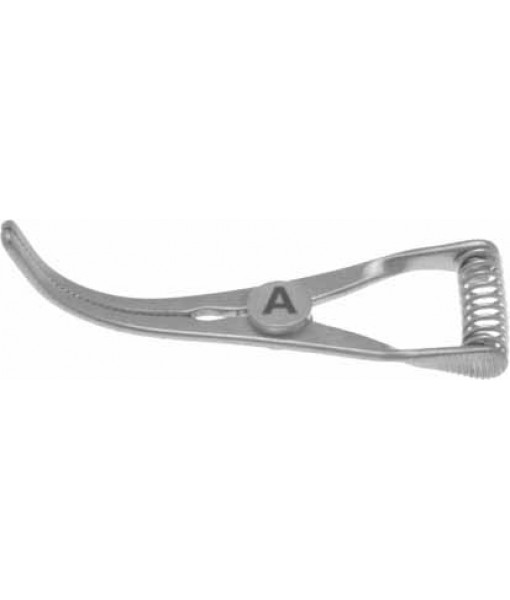 ELCON TITAN ATRAUM. BULLDOG CLAMP STRONG CURVED, TOTAL LENGTH 35MM, JAWS 13MM FOR ARTERIES