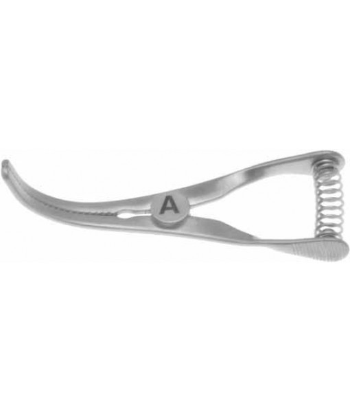 ELCON TITAN ATRAUM. BULLDOG CLAMP STRONG CURVED, TOTAL LENGTH 40MM, JAWS 14MM FOR ARTERIES