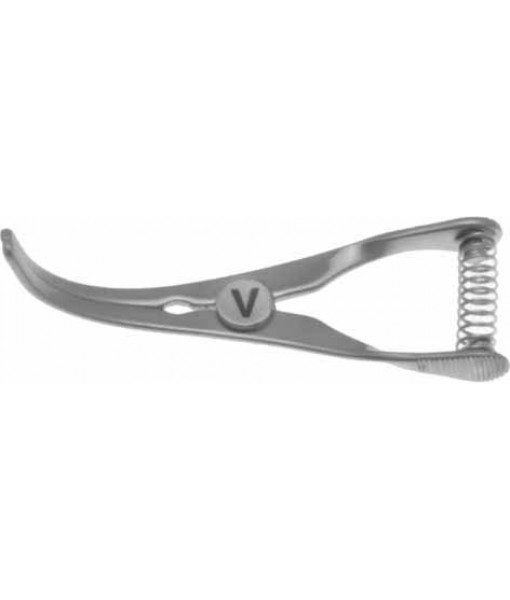 ELCON TITAN ATRAUM. BULLDOG CLAMP STRONG CURVED, TOTAL LENGTH 40MM, JAWS 14MM FOR VENES