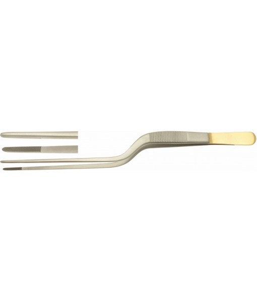 ELCON TUNGSTENGRIP GRUENWALD DISSECTING FORCEPS 185MM, BAYONET-SHAPED, WORKING LENGTH 85MM, 0,4MM