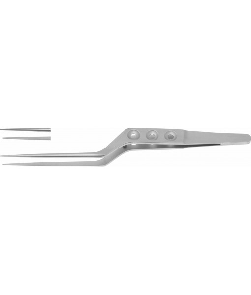 ELCON YASARGIL MICRO FORCEPS 200MM, STRAIGHT, WIDTH 0,9MM, BAYONET-SHAPED, WORKING LENGTH 75MM