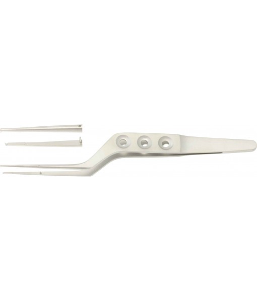 ELCON YASARGIL MICRO FORCEPS 110MM, STRAIGHT, WIDTH 1,0MM, 1X2 TEETH, BAYONET-SHAPED, WORKING LENGTH 55MM