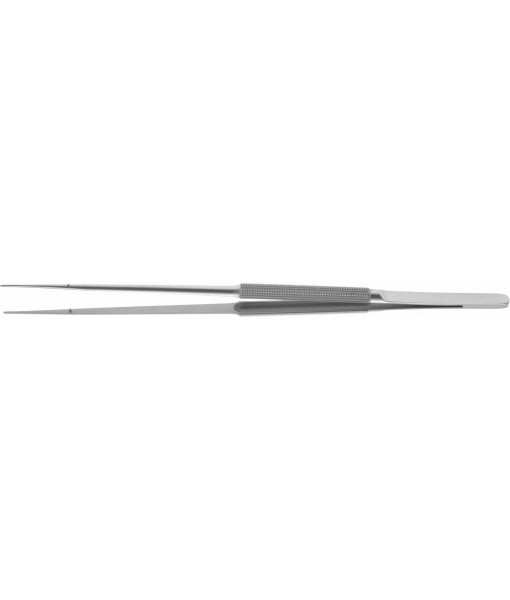 ELCON MICRO FORCEPS 230MM, STRAIGHT, ROUND HANDLE Ø8MM, SMOOTH, WIDTH 0,7MM