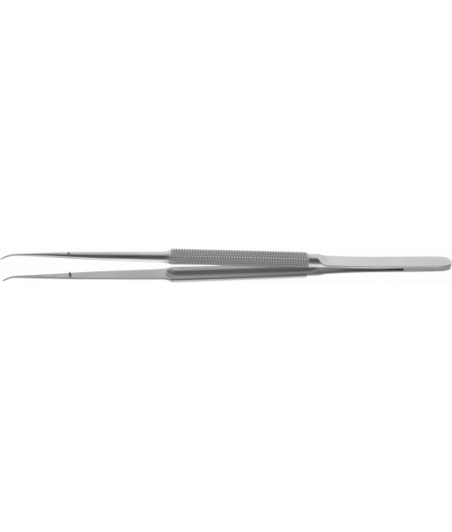 ELCON MICRO FORCEPS 210MM, CURVED, ROUND HANDLE Ø8MM, WIDTH 0,3MM, DIAMOND COATED