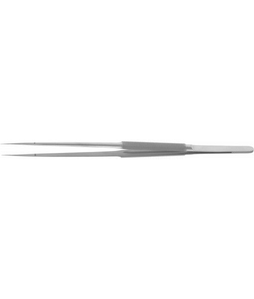 ELCON MICRO FORCEPS 210MM, STRAIGHT, ROUND HANDLE Ø8MM, WITH PLATFORM 0,3X6MM, DIAMOND COATED