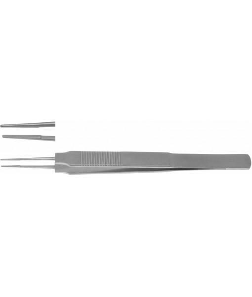 ELCON AUSTIN MICRO SUTURE TYING FORCEPS 140MM, STRAIGHT, WITH PLATFORM, WIDTH 0,8MM