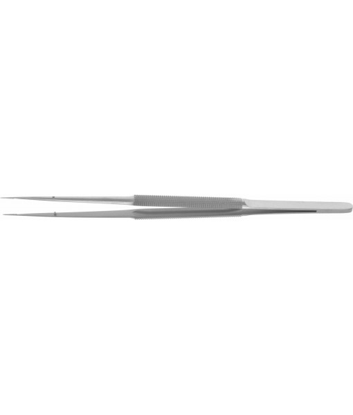 ELCON MICRO FORCEPS 180MM, STRAIGHT, ROUND HANDLE Ø8MM, WITH PLATFORM 0,3X6MM