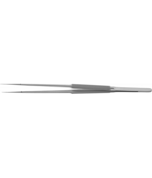 ELCON MICRO FORCEPS 230MM, STRAIGHT, ROUND HANDLE Ø8MM, WITH PLATFORM 0,3X6MM