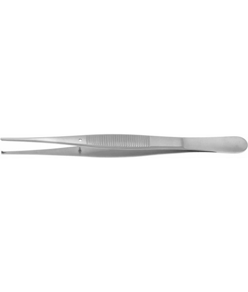 ELCON TISSUE FORCEPS 145MM, STRAIGHT, 1x2 TEETH, DELICATE, WITH GUIDE PIN