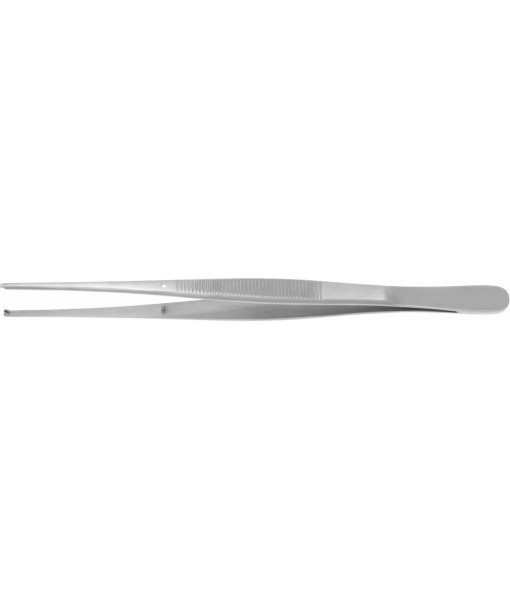 ELCON TISSUE FORCEPS 180MM, STRAIGHT 1x2 TEETH, DELICATE, WITH GUIDE PIN