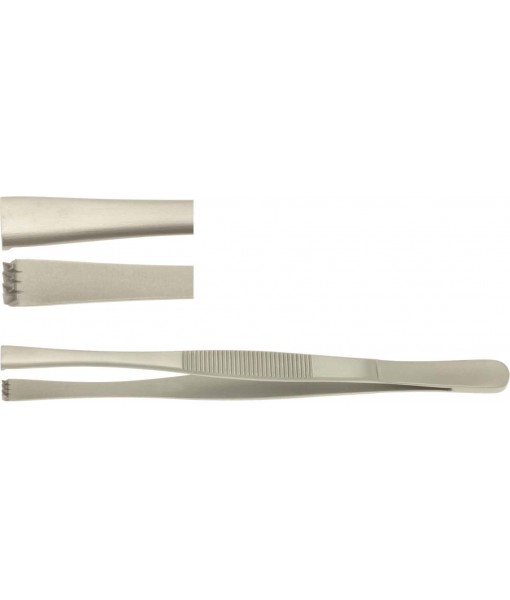 ELCON TISSUE FORCEPS 145MM, STRAIGHT, 4X5 TEETH
