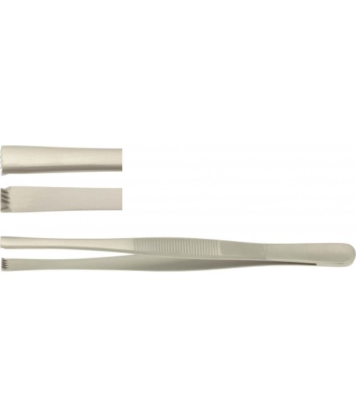 ELCON TISSUE FORCEPS 160MM, STRAIGHT, 4X5 TEETH