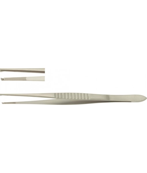 ELCON PRIM TISSUE FORCEPS 180MM, STRAIGHT, 1x2 TEETH, WIDTH 1,6MM, VERY DELICATE PATTERN