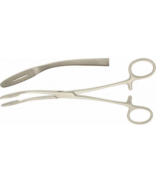ELCON GROSS-MAIER SPONGE FORCEPS 200MM, CURVED WITH RATCHET