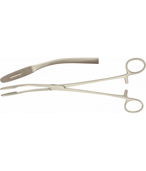 ELCON GROSS-MAIER SPONGE FORCEPS 265MM, CURVED WITH RATCHET