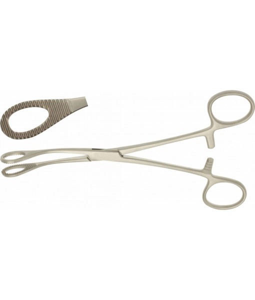 ELCON BALLENGER SPONGE FORCEPS 180MM, CURVED, SERRATED JAWS