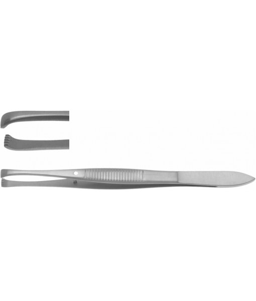 ELCON GRAEFE TISSUE FIXATION FORCEPS 110MM, STRAIGHT, WIDTH 4,5MM, WITH CATCH