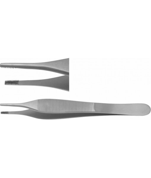 ELCON BROWN-ADSON TISSUE FORCEPS 120MM, STRAIGHT, 9x9 TEETH