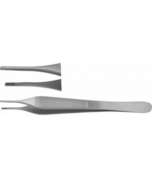 ELCON BROWN-ADSON TISSUE FORCEPS 150MM, STRAIGHT, 7x7 TEETH