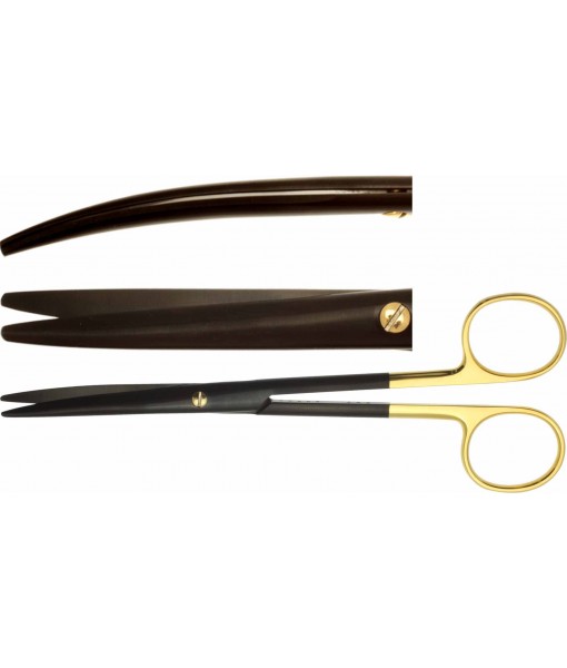 ELCON TUNGSTENCUT LEXER FINO DISSECTION SHEARS 165MM, CURVED, STUMP, CERAMIC COATED ST