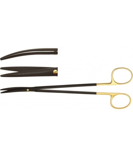 ELCON TUNGSTENCUT METZENBAUM FINO DISSECTING SCISSORS, 180MM, CURVED, STUMP, CERAMIC COATED, TOOTHED ST