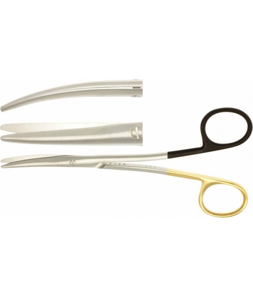 ELCON TUNGSTENCUT LIGATURE SCISSORS 145MM, CURVED, STUMP, ONE LEAF TOOTHED St