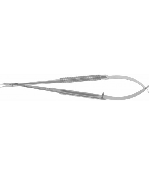 ELCON MICRO SPRING SCISSORS 230MM, CURVED, BLUNT ROUND HANDLE Ø 8MM, CUTTING EDGE 14MM