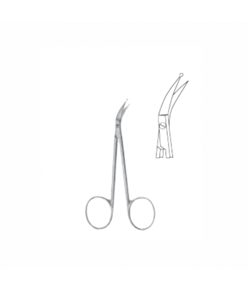 ELCON PERWITSCHKY SALIVA GEAR SCISSORS 100MM, CURVED SIDEWAYS, ONE SHEET BUTTONED St