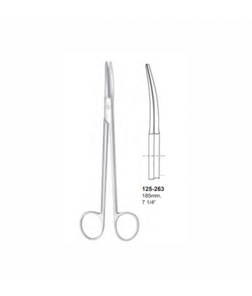 ELCON KAYE DISSECTION SHEARS 185MM, CURVED, BLUNT, DOUBLE LEAF, TOOTHED LEAVES St